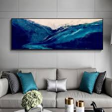 Maybe you would like to learn more about one of these? Modern Abstract Sea Waves Oil Painting Blue Ocean Waves Canvas Art Posters And Prints Large Canvas Wall Art Picture Long Banner Poster For Living Room Bedroom Home Decor No Frame Wish