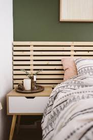 Diy Minimal Scandinavian Slatted Headboard Slatted Headboard Bedroom Headboard Headboard Designs