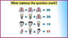 In this video i have explained how to solve the maths puzzle whereshoes + shoes + shoes = 30man + man + shoes = 20cones + cones + man = 13shoe + man x cone =. 51 Best Math Puzzles Ideas In 2021 Maths Puzzles Math Lateral Thinking