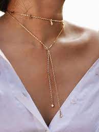 Shop Rhinestone Layered Necklace With Geometric Charm Online Shein Offers Rhinestone Layered Necklace With Geome Beautiful Necklaces Jewelry Delicate Necklace