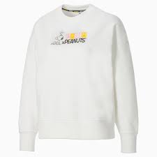 Im frühling und sommer sind damen sweatshirts aus leichter baumwolle sehr beliebt. Puma X Peanuts Damen Sweatshirt Mit Rundhalsausschnitt Puma White Puma Damen Kollektion Puma Deutschland