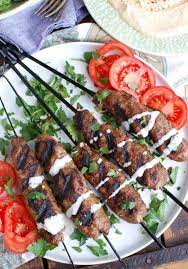 Grilled Beef Kafta Kebabs Recipe Pita Sandwiches Grilled Beef Kebab Recipes