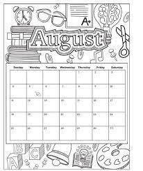 12 months on one page in line style. August Printable Coloring Calendar 2019 Coloring Calendar Calendar Printables Kids Calendar
