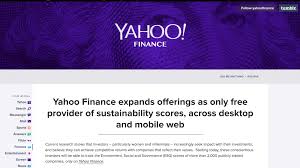 Yahoo Finance Adds Sustainability Scores To Online Platform