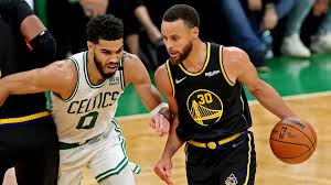 Steph Curry during an NBA game against the Boston Celtics