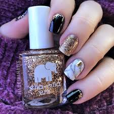 Black nail shades may not be somewhat feminine but can be quite attractive even applied in a decorative way. Black White Gold Marble Nails Novocom Top