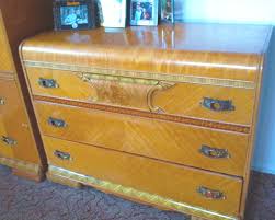 Our Existing 1930s Waterfall Furniture Set We Picked Up At Salvation Army It Still Needs Som Waterfall Furniture Art Deco Furniture Vintage Chest Of Drawers