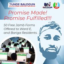 ALABI CPS DOLES OUT 50 UTME FORMS TO STUDENTS IN HIS WARD, OTHERS IN BARIGA  ~Ajasa-Info