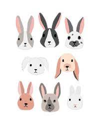 Find the perfect bunny face stock illustrations from getty images. Bunny Rabbit Faces Illustrations Art For Party And Wall Decor Face Illustration Bunny Sketches Bunny Painting