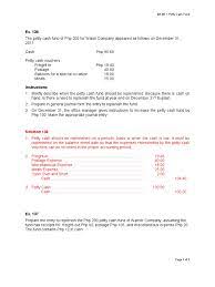 Petty Cash Exercises Answers Expense Accounting