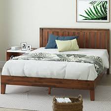 Maybe you would like to learn more about one of these? Amazon Com Zinus Vivek 12 Inch Deluxe Wood Platform Bed With Headboard No Box Spring Needed Wood Slat Support Antique Espresso Finish Queen Furniture Decor