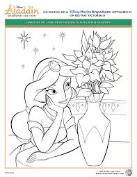 Free, printable disney coloring pages, worksheets & party invitations for disney fans worldwide. Disney S Aladdin Princess Jasmine Printable Coloring Pages