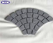 Pavimentos de granito gris oscuro G654 con forma de abanico ...
