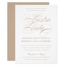 Spanish Language Nuestra Boda Tan Wedding Invitation Zazzle Com Tan Wedding Invitation Spanish Wedding Invitations Spanish Wedding