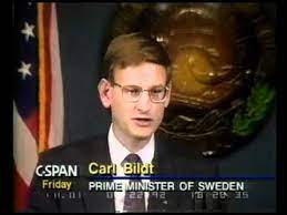 Former prime minister of sweden carl bildt (moderate party), is 15 years old and sees the word peace on a wall. Carl Bildt Feb 22 1992 Talks About New World Order Youtube