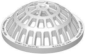 Sloped sides that slide clogs back to the surface, especially in wet conditions. Usfoundry Round Cast Iron Grating Detail