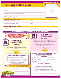 Printable Fill In Form For How To Emergency Medicate Kids With Life Threatening Allergies With Images Food Allergies Allergy Action Plan Food Allergies Awareness