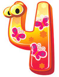 Cute Number Four Png Clipart Image Clip Art Numbers For Kids Kids Birthday Fun