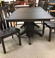 Amish showroom provides custom dining tables. Shaker Double Pedestal Table
