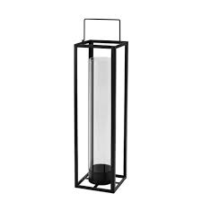 Metal Lantern In Black H 69cm Maisons Du Monde Lanternes En Metal Bougie En Verre Lanterne
