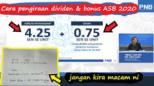 Ini adalah kerana pengiraan untuk tahun kewangan 2017 mengambil kira baki minima tahunan dan bukan baki purata minima bulanan seperti pada tahun kewangan 2016. Pak Cik Bisnes Kongsi Cara Cara Pengiraan Dividen Bonus Asb 2020 Cara Kira Mudah Faham Youtube