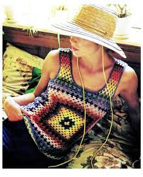 It's made up of only squares. Vintage 70s Crochet Granny Square Tank Top Pdf By Kinsiewoolshop Crochet Vest Pattern Crochet Vintage Crochet