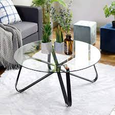 Add to cart find a lower price? Amazon Com Round Coffee Table For Living Room 31 5 Inch Modern Sofa Side End Table With Tempered Glass Top Metal Legs Accent Cocktail Tea Table Easy Assembly And Clean 31 5 X 31 5 X