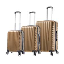 Mia Toro Catania 3 Piece Champagne Spinner Luggage Set Beige Hardside Luggage Sets Hardside Luggage Luggage Sets