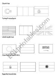 Flag etiquette for the countries you tour. Countries Flags Coloring Esl Worksheet By Moonn