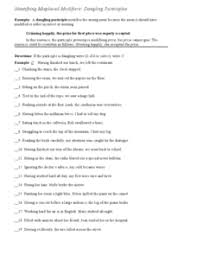 To download/print, click on the button bar on the bottom of the worksheet. Misplaced Modifiers Lesson Plans Worksheets Lesson Planet