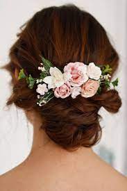 Wedding Flower Hair Comb Blush Pink Flower Hair Clip Flower Etsy Wedding Flower Hair Comb Flowers In Hair Flower Hair Comb