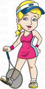 A Female Tennis Player Takes A Break Vector Graphics Vectortoons Com Tennis Players Female Tennis Art Cartoon Clip Art