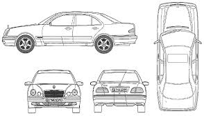 1995 Mercedes Benz E Class W210 E430 Avantgarde Sedan Blueprints Free Outlines