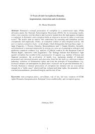 Index of wp content uploads 2019 05. Pdf 15 Years Of Anti Corruption In Romania Augmentation Aberration And Acceleration