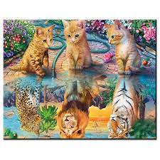 Diamond painting katze tiger