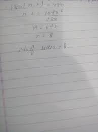 Remember, take the number of sides minus 2, and multiply by 180! Given That The Sum Of All Interior Angles Of A Regular Polygon Measures 1080degrees Calculate The Brainly In
