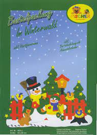 Fensterbild winter bastelvorlage / basteln mit papier winterliches fensterbild mit haus und baum : Fensterbild Bastelvorlage Im Winterwald Fischer Fensterbilder