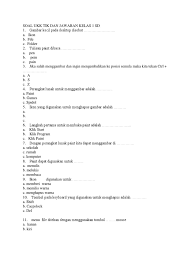 Kumpulan soal uts kelas 5 sd semester 1 (ganjil) lengkap. Soal Tik Kls 1 Sd Jawabanku Id