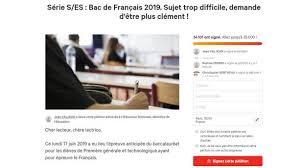 Obtenez gratuitement ici épreuves et corrigés du bepc, bac, cep, cap, bts, licence; Bac 2019 Pourquoi La Petition Lancee Apres L Epreuve De Francais A Peu De Chance D Aboutir Lci