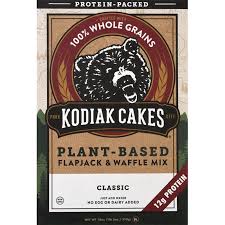 I used 1/2 c mix and 1/2 c water, mixed it up, and then added 2/3 c of mixed frozen berries (raspberries, blueberries, and strawberries), which made 3 decent sized pancakes. Kodiak Cakes Flapjack Waffle Mix Classic Plant Based 18 Oz Instacart