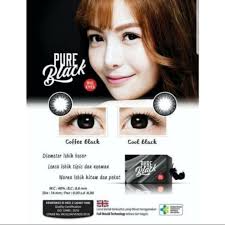 Jual Softlens Pure Black Big Eyes 16mm NORMAL & MINUS