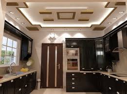 A great way to enhance your modern kitchen is with a geometric flush mounted light. Kitchen Ceiling Design Ideas
