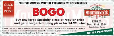 Mountain Mike S Pizza Coupon Codes Coupons Codes Online November 2020 Takecoupon Com