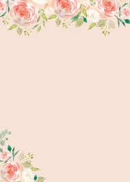 Peach Flower Wedding Invitation Blank Printable Flower Wedding Invitation Plain Wedding Invitations Wedding Invitation Card Design