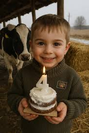 Hoje ele completou 4 anos 🎂✨ Não teve pai, não teve mãe pra cantar  parabéns… só o silêncio do campo e a coragem de sorrir. Mas no coração  dele, ainda existe a