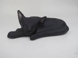 The soft velvet bag for your pet's ashes will help you feel comforted that your cat is cozily. Grey Abyssinian Cat Shaped Cremation Urn For Ashes