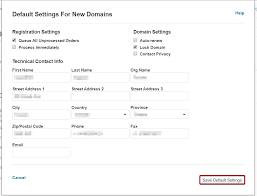 Managing Default Domain Settings Opensrs Help Support