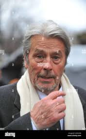 Alain Delon attending the funeral of Georges Cravenne who died aged 94, at  the Montparnasse cemetery, in Paris, France,