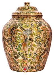 Home garden 13 by catharina christiana. Indian Art Villa Home Garden Printed Design Copper Water Dispenser Pot Matka 13 L Light Brown Buy Online In Antigua And Barbuda At Antigua Desertcart Com Productid 79189892