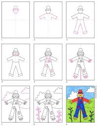 You can learn to draw superheroes using this entertaining tutorial. How To Draw A Scarecrow Art Projects For Kids